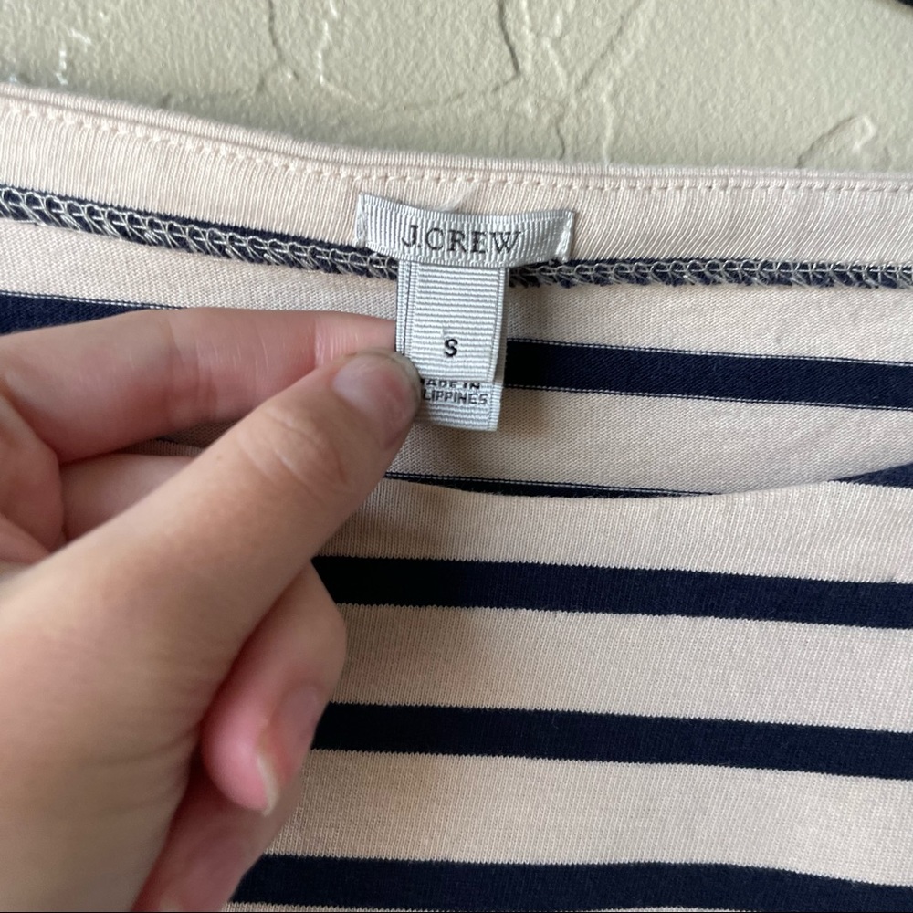 J. Crew Women's Classic Striped T Shirt Boatneck Sleeve‎ Pullover Top - Picture 6 of 11